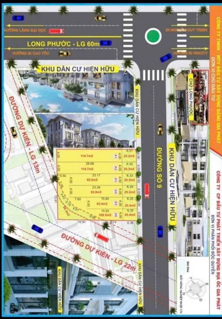 BÁN 4 NỀN ĐẤT MẶT TIỀN ĐƯỜNG 9, THỦ ĐỨC, NGAY CẠNH KTX ĐẠI HỌC LUẬT